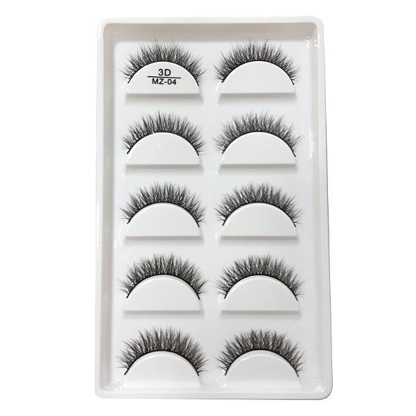 MZ04 - CARTELA DE CÍLIOS POSTIÇOS 5 PARES 3D