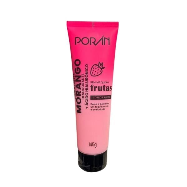 HIDRATANTE MORANGO + ÁCIDO HIALURÔNICO CORPO E ROSTO - PORÁN