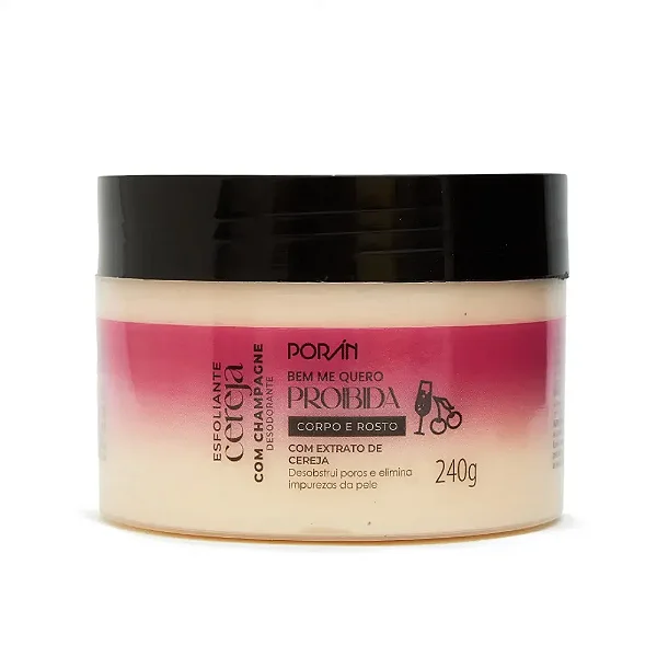 ESFOLIANTE CEREJA COM CHAMPAGNE CORPO E ROSTO - PORÁN