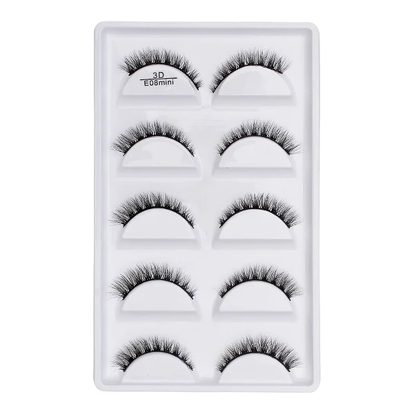E08 MINI - CARTELA DE CÍLIOS 5 PARES 3D