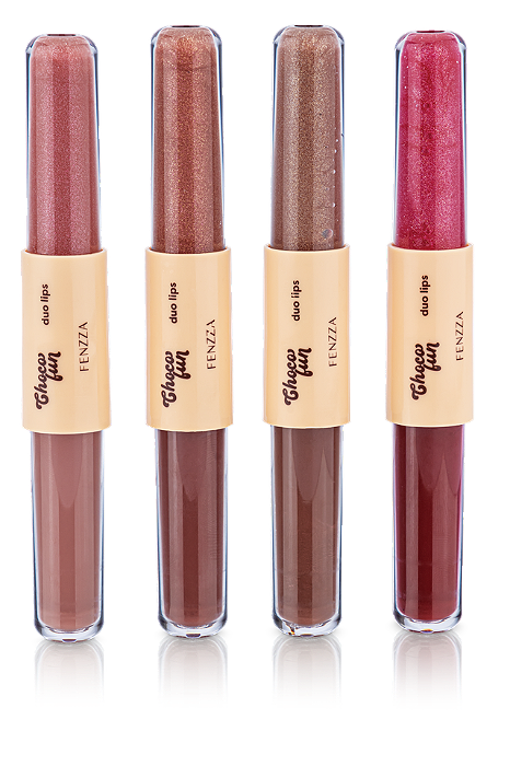 DUO LIPS BATOM E GLOSS LABIAL CHOCO FUN - FENZZA