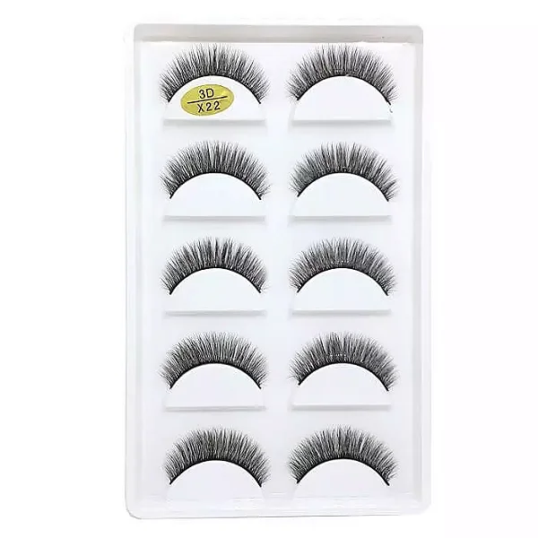 X22 - CARTELA DE CÍLIOS 5 PARES 3D