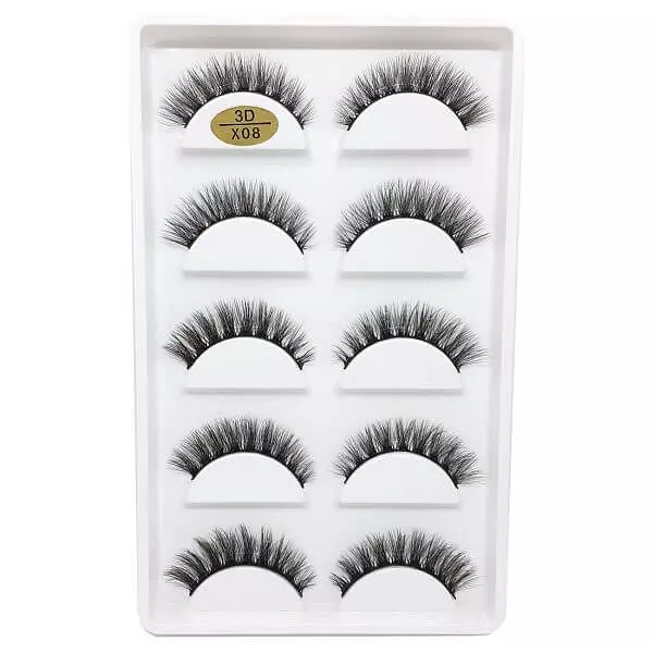 X08 - CARTELA DE CÍLIOS 5 PARES 3D