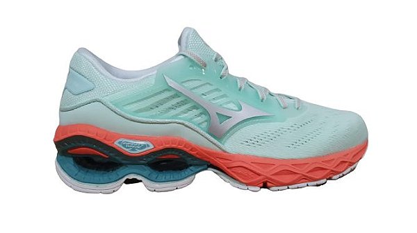 mizuno wave creation azul e rosa