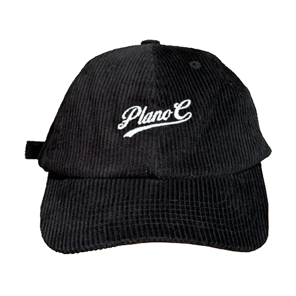 Boné Plano C 6 Panel Corduroy Preto