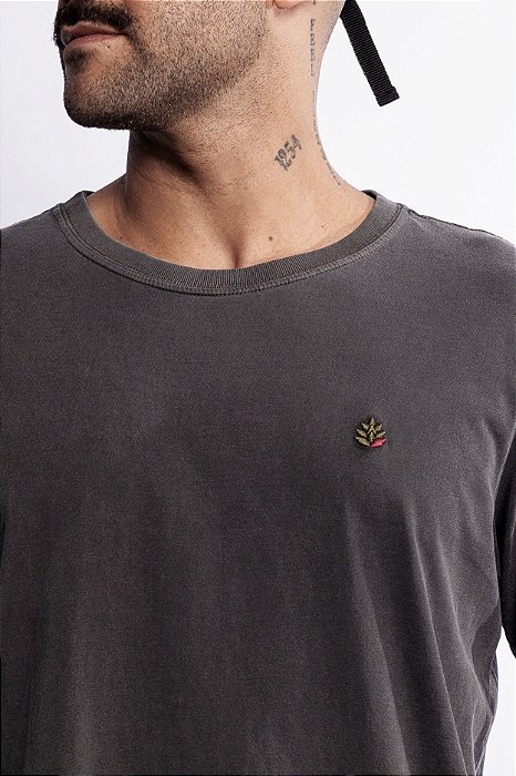 Camiseta Classic Lúpulo Bordado Hop.oh - Chumbo Estonada