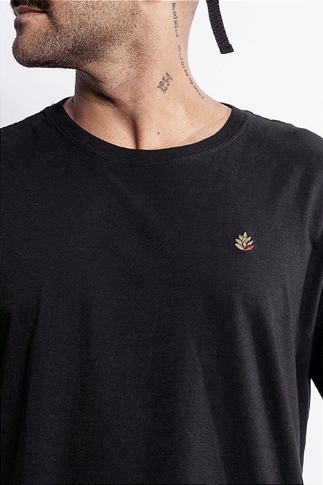 Camiseta Classic Lúpulo Bordado Hop.oh - Preta