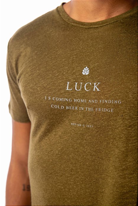 Camiseta Especial Linho Luck Is Hop.oh - Verde