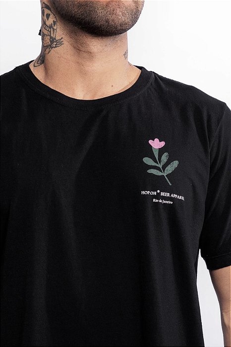 Camiseta Flower Hop.oh - Preta