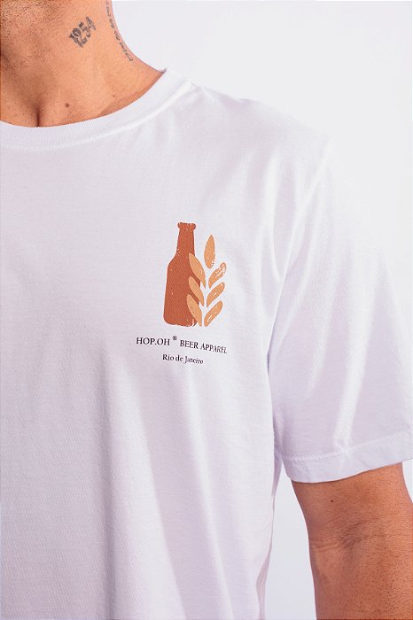 Camiseta Malt and Bottle Hop.oh - Branca