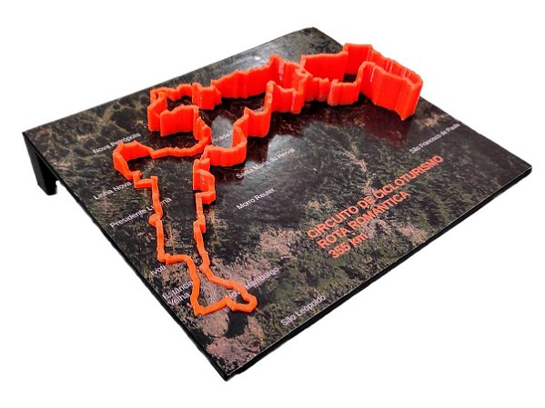 Troféu personalizado com a rota do Strava