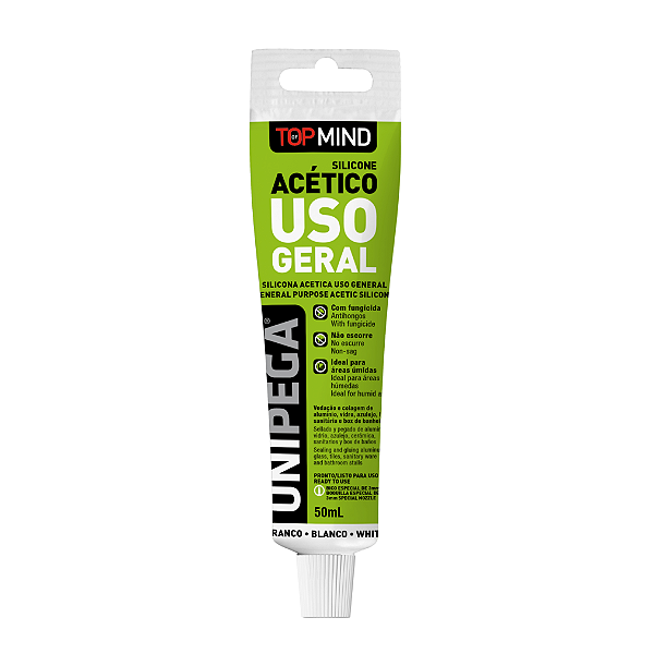 Silicone Acético 100% Profissional Branco 50ml