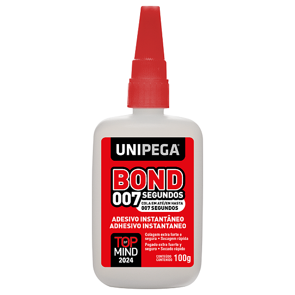 Cola Adesivo Instantânea Bond 007 Frasco 100g