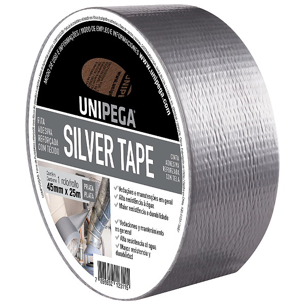 Fita Adesiva Silver Tape Prata 45mm x 25m