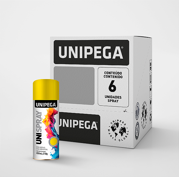 Tinta Spray Uso Geral Amarelo 350ml/210g - Caixa com 6