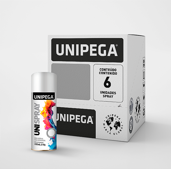 Tinta Spray Uso Geral Branco Fosco 350ml/210g - Caixa com 6