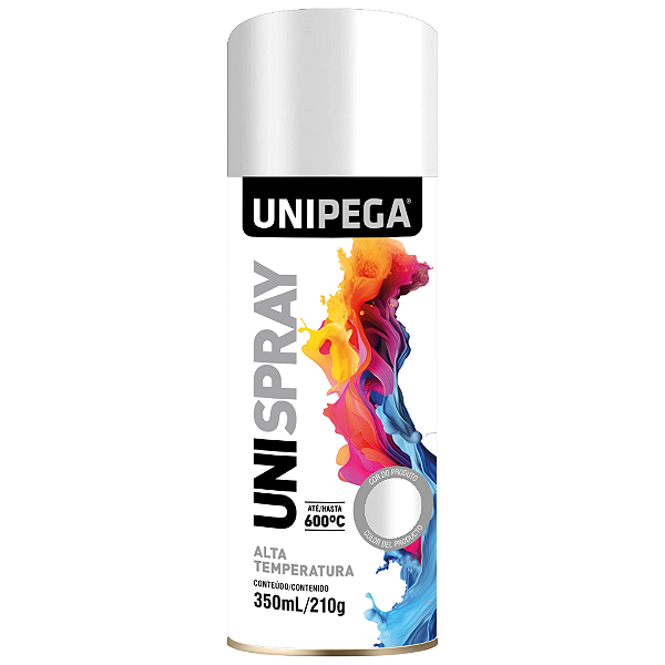 Tinta Spray Alta Temperatura Branco 600°C 350ml/210g