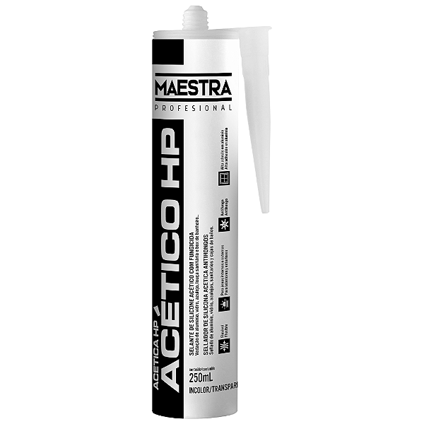 Selante de Silicone Acético HP Incolor 240g/250ml Maestra