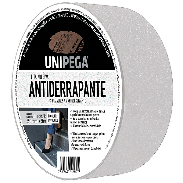 Fita Antiderrapante Incolor 50mm x 5m