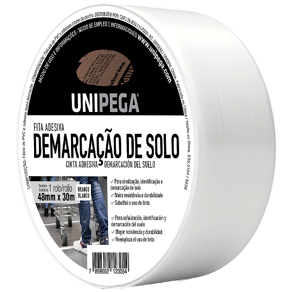 Fita de Demarcação de Solo Branco 48mm x 30m