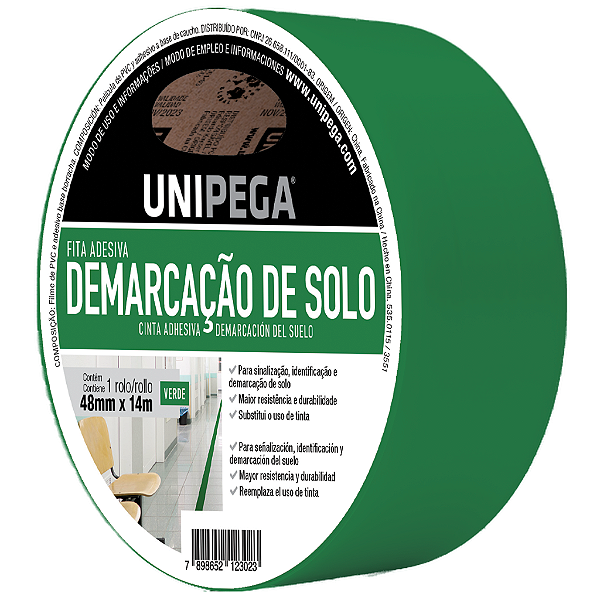 Fita de Demarcação de Solo Verde 48mm x 14m