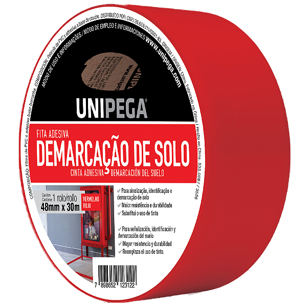 Fita de Demarcação de Solo Vermelho 48mm x 30m