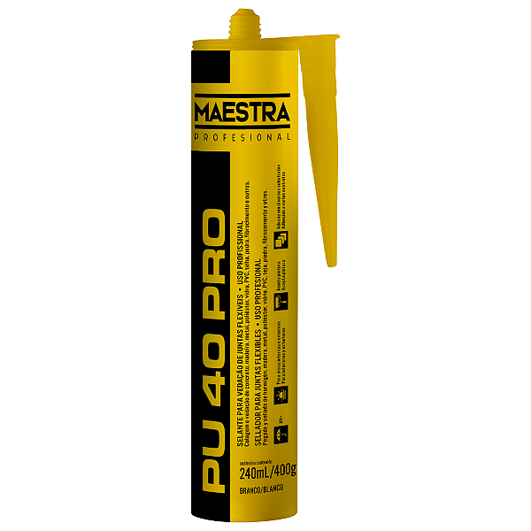 Selante PU 40 PRO Branco 400g/240ml Maestra