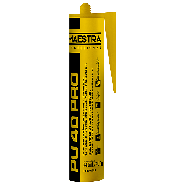 Selante PU 40 PRO Preto 400g/240ml Maestra