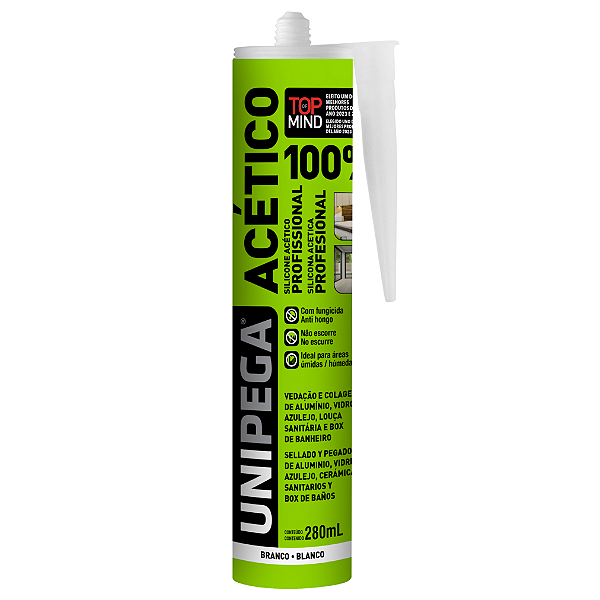 Silicone Acético 100% Profissional Branco 280ml