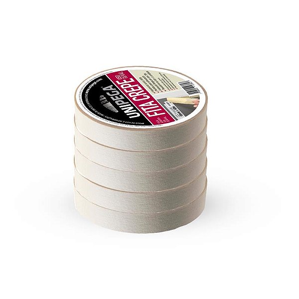 Kit Fita Crepe Uso Geral 18mm x 50m - com 5 unidades