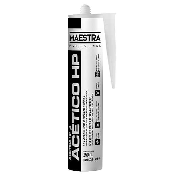 Selante de Silicone Acético HP Branco 240g/250ml Maestra