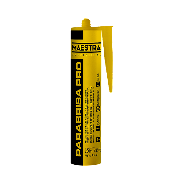 Adesivo Híbrido Parabrisa PRO Maestra Preto 392g
