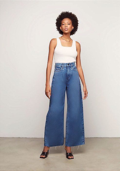 Calça Wilde Leg Jeans Pantalona