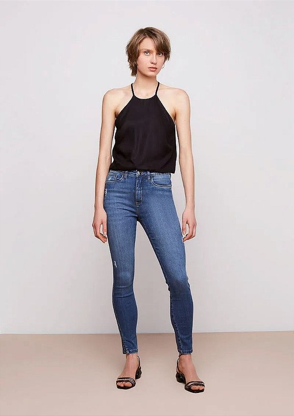 Calça Jeans Super Skinny Dzarm cintura média :)