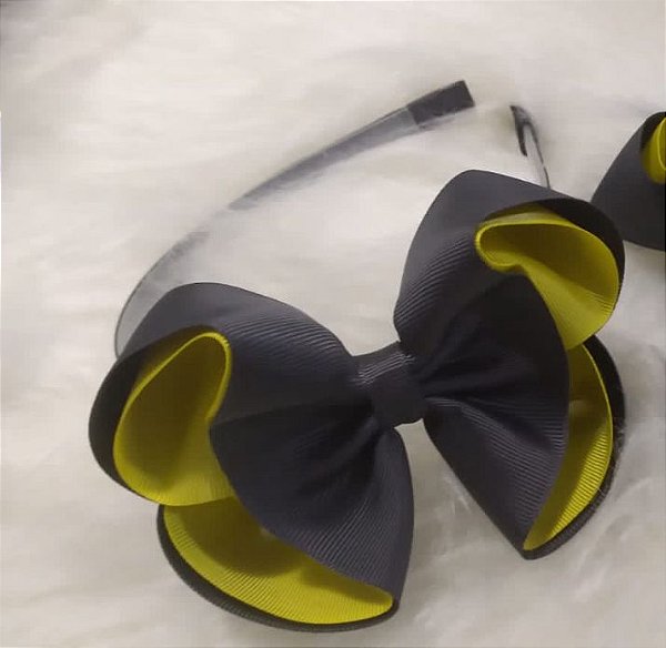 Tiara Chumbo com Amarelo