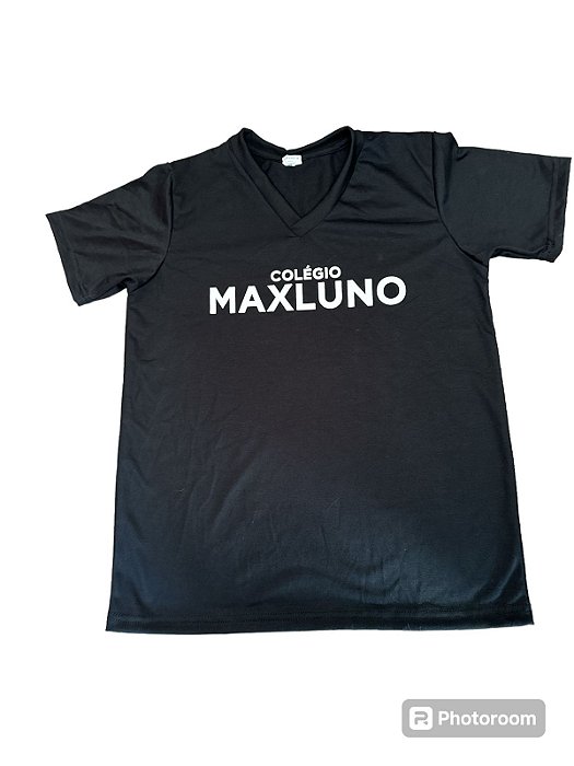 Camiseta Manga Curta Preta Colegio Maxluno