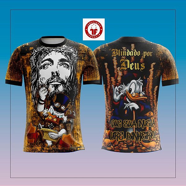 Camiseta Quebrada Tio Patinhas Milionário Blindado por Deus