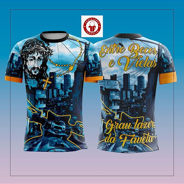 Camiseta 1000 Grau Becos e Vielas Favela Quebrada Manga MASC