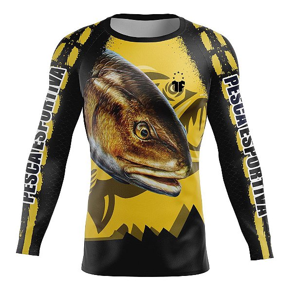 Camisa Camiseta Pesca Esportiva Dourado Goldfish UV FERRACIN