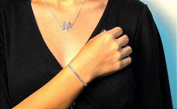 PULSEIRA COM ZIRCÔNIAS PINK