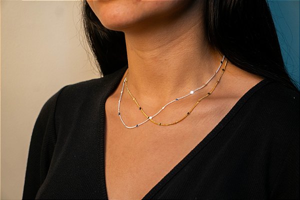 COLAR DELICADO REDONDO BANHADO A OURO