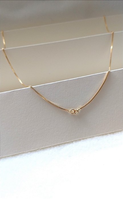 COLAR COM 02 ARGOLAS BANHADO A OURO