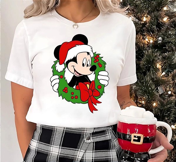 Camiseta natal disney tam único veste 42 a 44