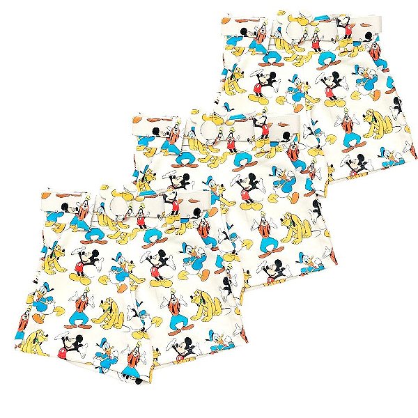 Shorts alfaiataria Mickey e turma branco
