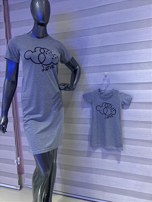 Conjunto mãe e filha cor cinza