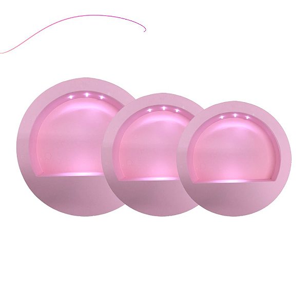 Nicho com Led e Base Redondo Rosa