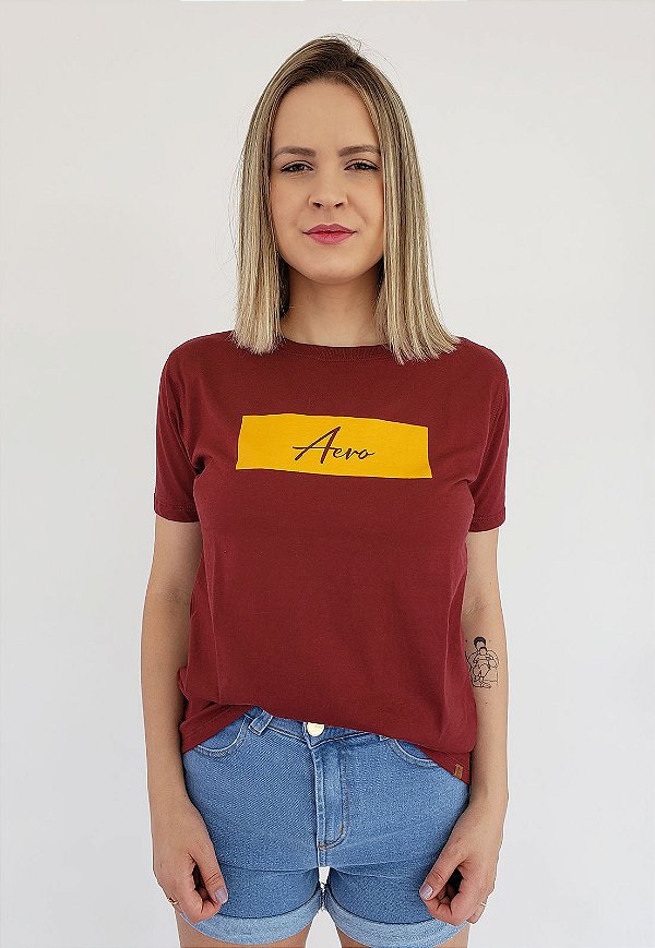 T-Shirt Aero Retang Bordô