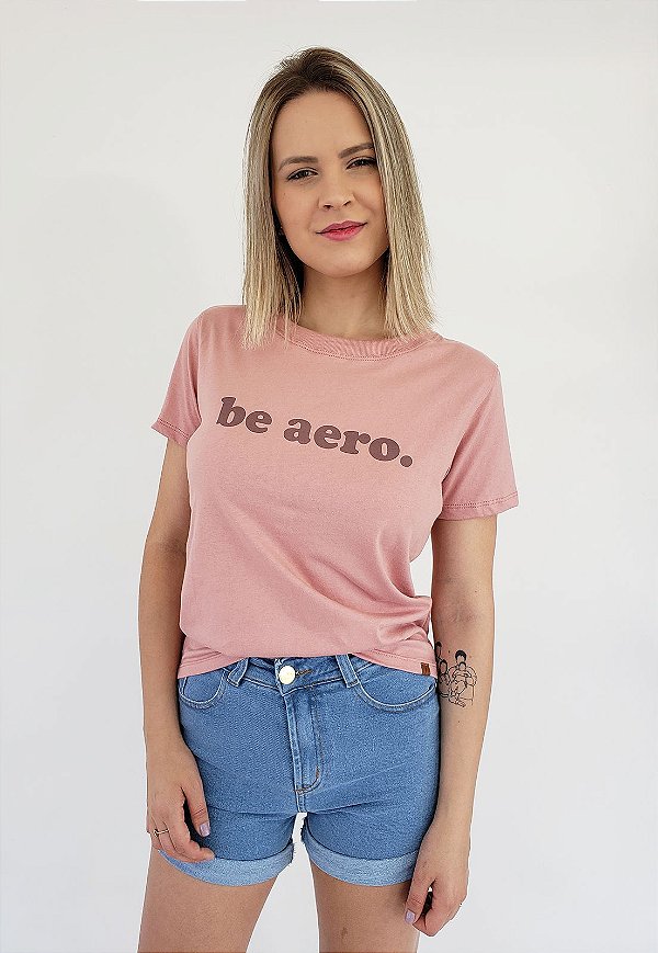 T-Shirt Baby look Be Aero Rosa