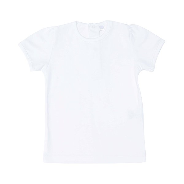 T-shirt Branca Menina em Algodão Pima Peruano