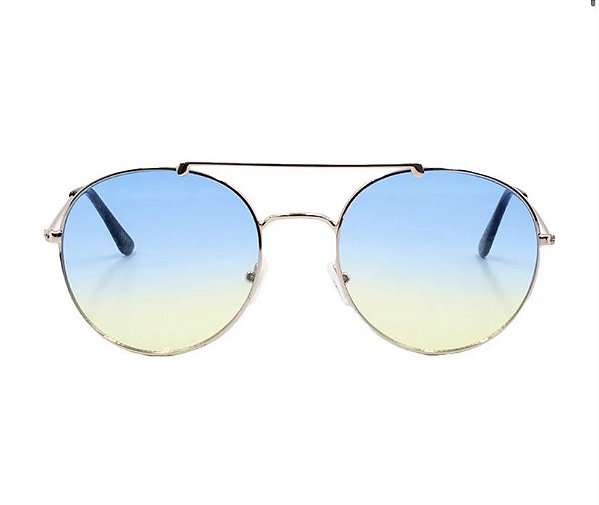 Óculos de sol aviador - verde e azul transparente - Perfumaria Joaninha  Beauty